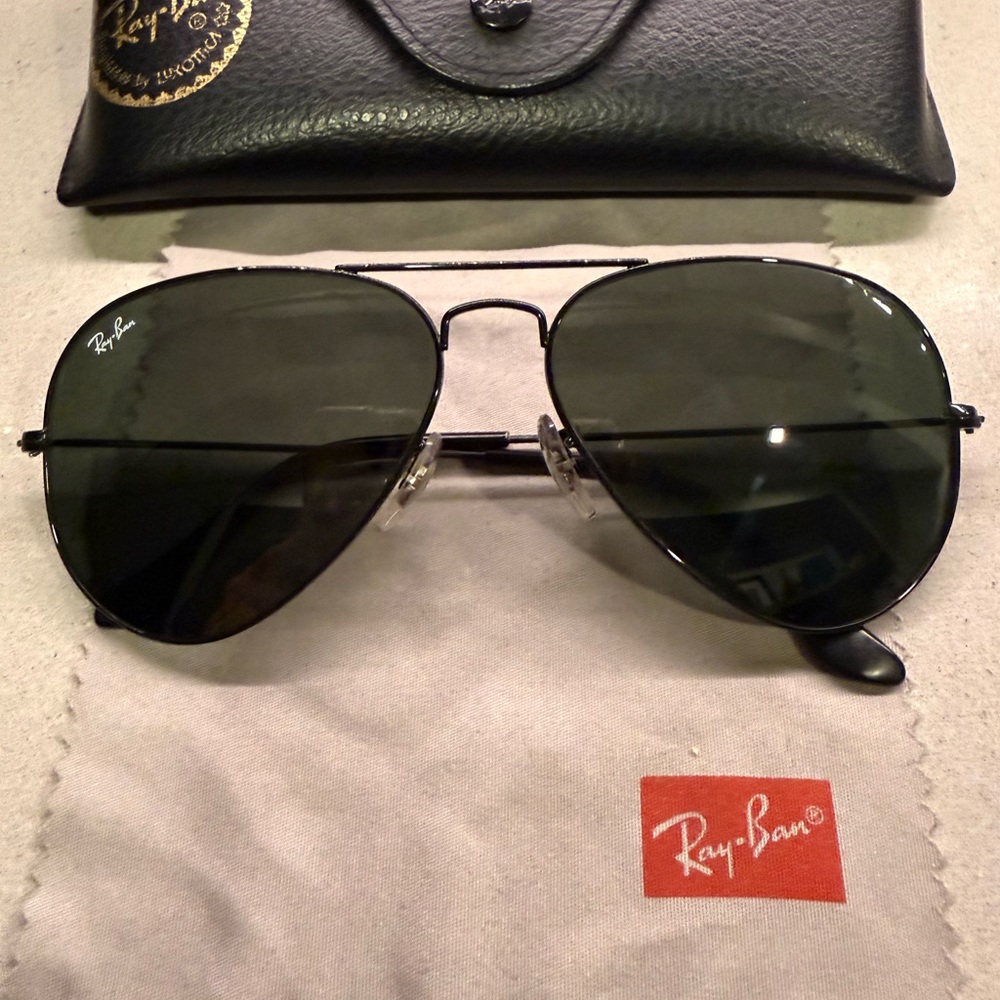 Ray-Ban 58mm Black Aviator Sunglasses